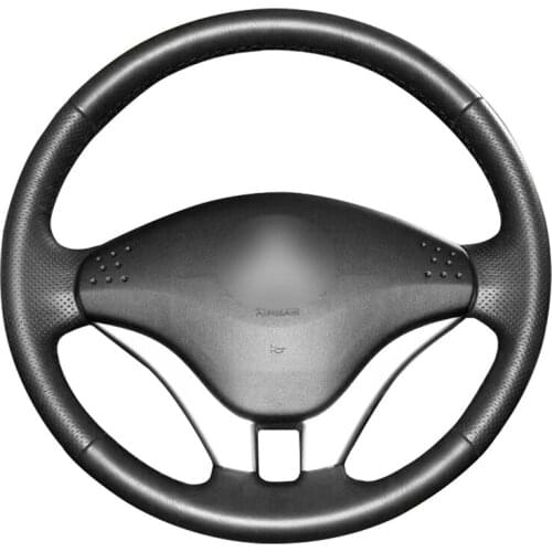 Black Artificial Leather Hand-stitched No-slip Car Steering Wheel Cover for Mitsubishi Pajero 2008 2009 2010 2011 V73 2011 L200