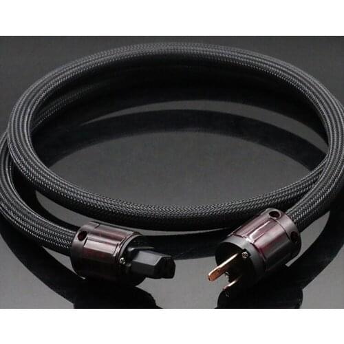 Black Pure Copper HIFI Audio Power Extension Cable USA AC Mains Power Cable with P046 US standard plug