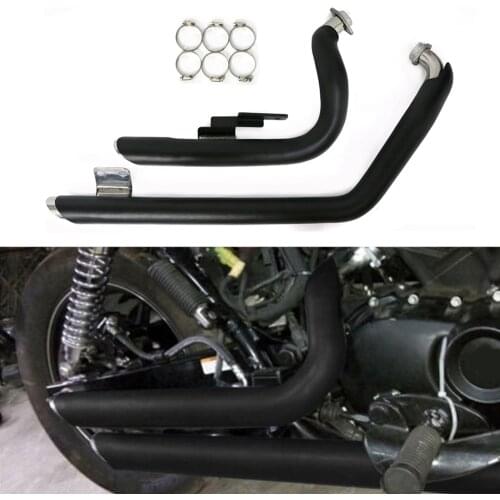 For Harley Street XG500 XG750 XG750A Rod 2014-2021 Shortshots Staggered Exhaust Drag Pipe Kit With Muffler Removable Silencer