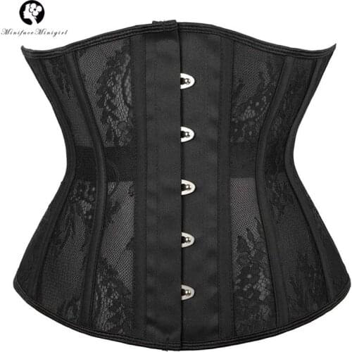 Womens 14 Steel Boned Corset Tops Mesh Breathable Colombian Girdles Waist Trainer Control Underbust Sexy Bustiers Modeling Faja
