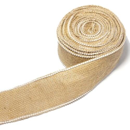6cm Wide Burlap Jute Ribbons Christmas Wedding Party Holiday Home Decor DIY Handmade Jewelry Packing Accessories