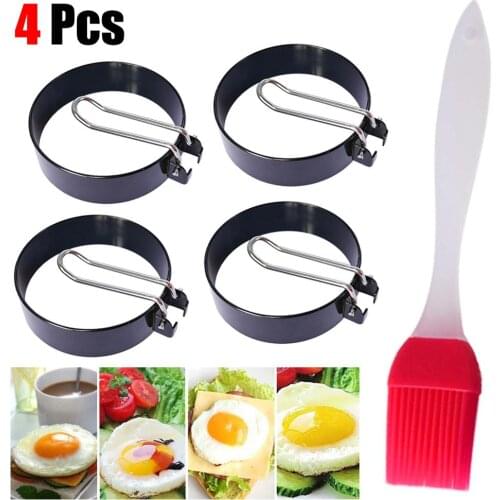 Egg Maker Mold Non Stick Metal Circle Shaper Mold Round Egg Pancake Maker Mold Egg Ring Mold Household Kitchen Cooking Tool