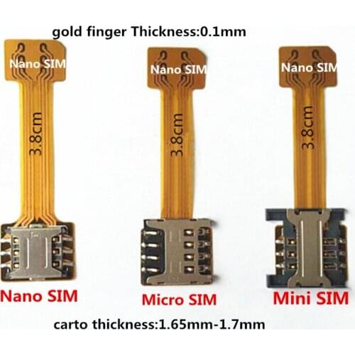 Hot Black Dual SIM SIM Adapter for Android TWO 2 Nano SIM NANO-SD Memory Card Converter For XIAOMI REDMI NOTE 3 4 3s PRO