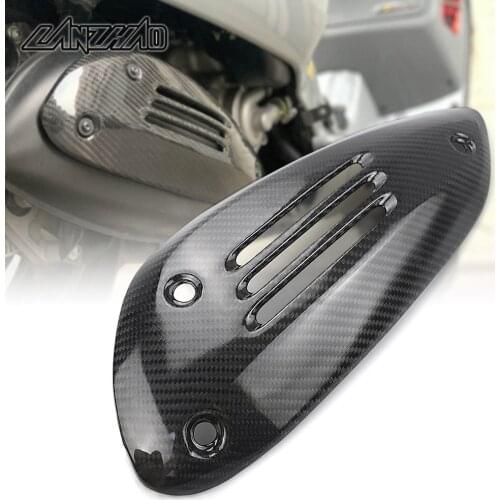 GTS Motorcycle Exhaust Pipe Cover Muffler Heat Shield Protector Carbon Fiber Accessories for Vespa GTS 250 300 2013-2020