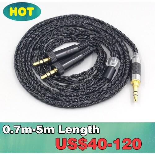 LN007404 16 Core 7N OCC Black Braided Earphone Cable For Sony MDR-Z1R MDR-Z7 MDR-Z7M2 With Screw To Fix headphone