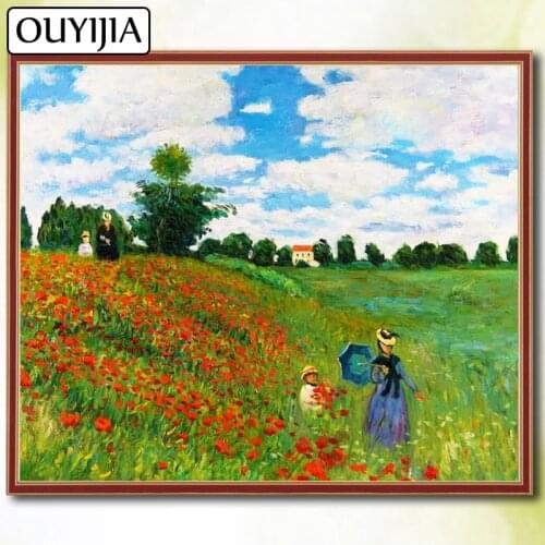 Monet 5D DIY Diamond Famous Painting OUYIJIA Scenery Impressionism Diamond Mosaic Picture Of Rhinestone Embroidery Painting Sale