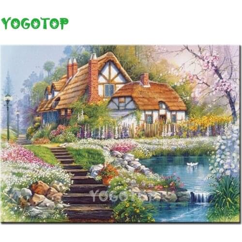 DIY Full Square Round Diamond Painting House European villa Diamond Embroidery Rhinestones Decoration 5D Cross Stitch Kit YY4656