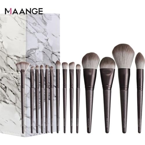 MAANGE 7/12/14Pc Makeup Brushes Set Cosmetic Foundation Powder Blush Eye Shadow Lip Make Up Brush Tool Kit Maquiagem with Holder
