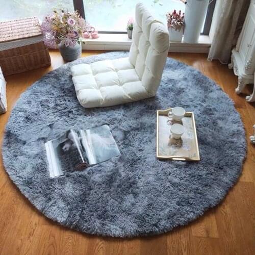 Lvory Long-haired Dywan Do Salonu Floor Mat Round Carpet Rocking Chair Hanging Basket Living Room Leisure Bedroom Bedside Table