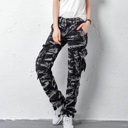 New Style Camouflage Pants Loose Jeans Baggy Cargo Pants For Women Girls