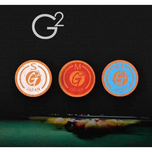 Original G2 Pigskin Snooker Pool Cue Tip 11mm 14mm Black 8 Billiards Stick Accessory S/M/H Professional Leather Stick Tip JAPAN