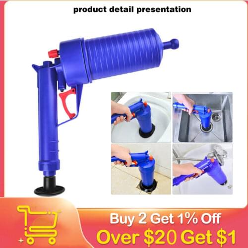 Hot Air Power Drain Blaster gun High Pressure Powerful Manual sink Plunger Opener cleaner pump for Toilets showers for bathroom