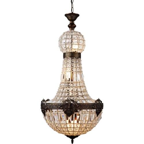 Retro Vintage Royal Empire Style G9/E14/E27 LED Crystal oval Chandelier Lamp Luxure Lights for Living Room Church Hotel Hall