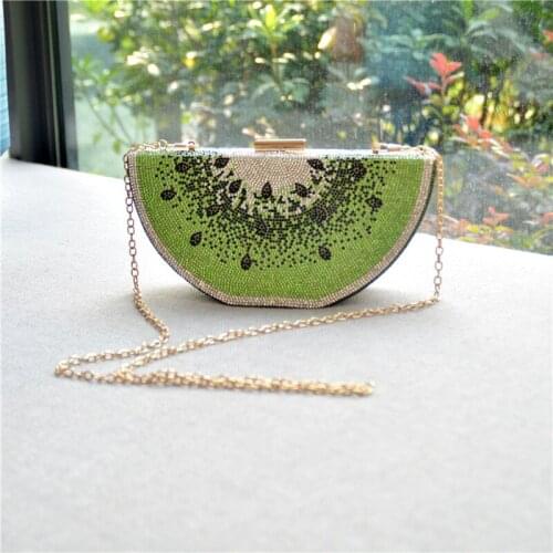 Luxury Fashion Red American Ins Inlaid Diamond Crossbody Handbag Womens Trend Personality Watermelon Ladies Purse Clucth Wallet