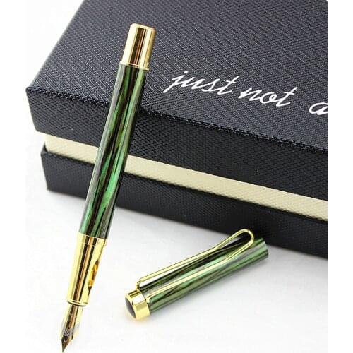 DIKA WEN High Quality Cheap gold Clip 0.5 Nib Ink/Brand/Fountain Pen Metal Gift Pens Writing Stationery