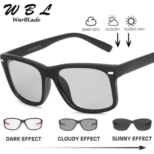 WarBLade New Men Driving Small Lens Polarized Photochromic Sunglasses Chameleon Glasses Women Sunglass Goggles 2019
