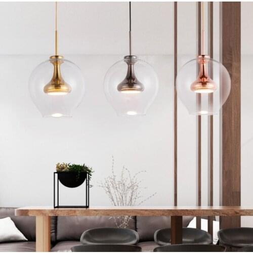 Postmodern glass dining room chandelier living room bedroom bedside lamp balcony simple creative project LED Nordic lamps led