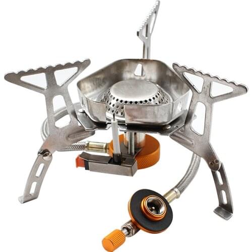 Wind Proof Outdoor Gas Burner Camping Stove Lighter Tourist Equipment Kitchen Cylinder Propane Grill Tank Cooker Furnace End