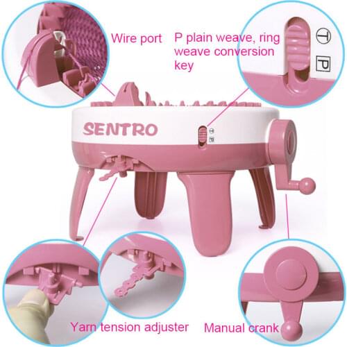 Knitting Machine Smart Weaving Loom Round Knitting Machines Knitting Board Rotating Double Knit Loom for Sock Hat PAK55