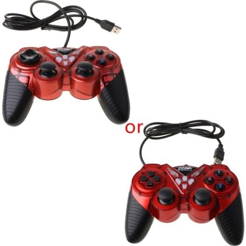 Wired USB Game Controller for PC Computer Laptop Vibration Joystick Gamepads for WinXP/Win7/Win8/Win10 N7MC