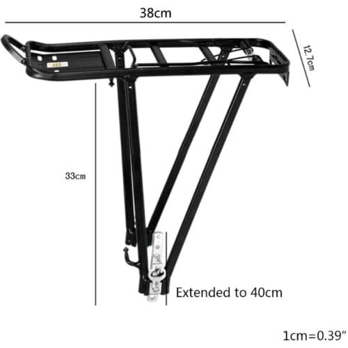 Heavy Bicycle Bike Rear Shelf Aluminum Alloy Frame Bracket Black Adjustable Luggage Rack D0LB