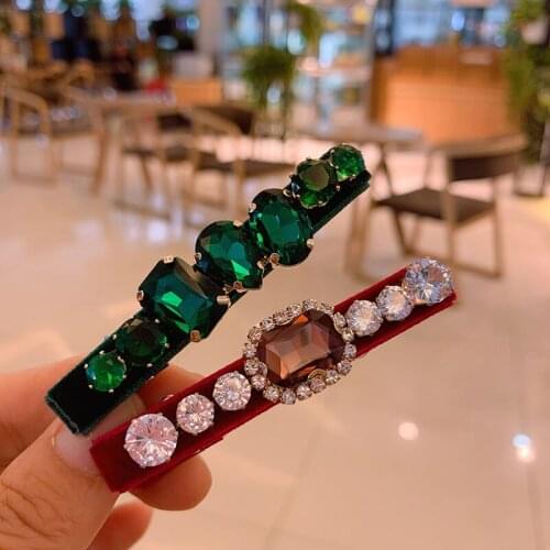 Women Fashion Rhinestone Hairpin Lady Crystal Duckbill Hair Clips