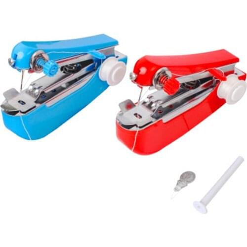 1Pc Mini Sewing Machines Needlework Cordless Hand-Held Clothes Useful Portable Manual Sewing Machines Handwork Tools Accessories