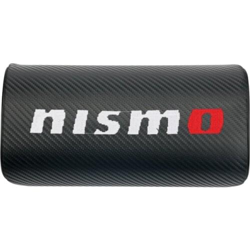 1pcs Universal PU carbon fiber Seat Pillow Car Headrest Neck Cushion for Nissan Nismo