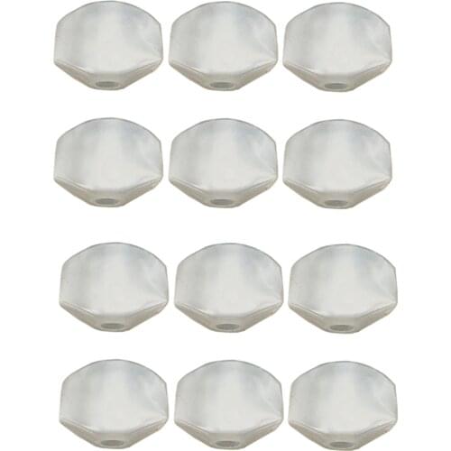 12 Pcs White Guitar Tuning Pegs Keys Button Tuners Machine Heads, Premium Plastic
