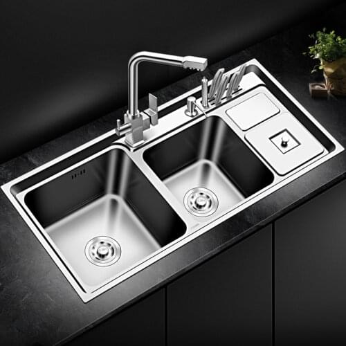304 stainless steel kitchen sink double-bath thickened sink kitchen countertop or sink sink WF9141530