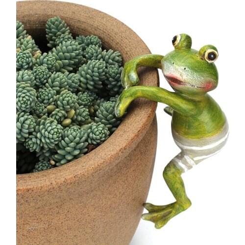 4 Pieces/set of Climbing Frog Plant Bonsai Decoration Hanging Frog Garden Flowerpot Decoration Home Desk Decoration Ornaments