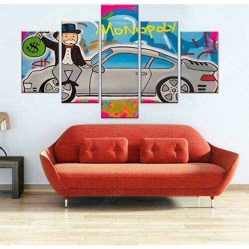 5 panel Alec Monopolies PJ Fly HD Wall Art Canvas Poster And Print Canvas Painting Decorative Picture For Office Living Room Hom