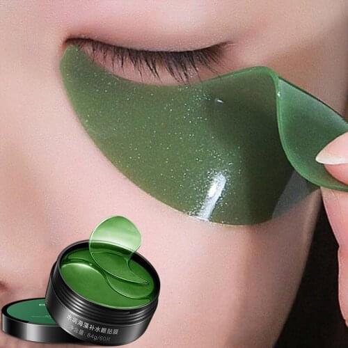 Bisutang 60 pieces of water-moistening seaweed green eye mask fade dark circles, eye bags, fine lines and firm skin