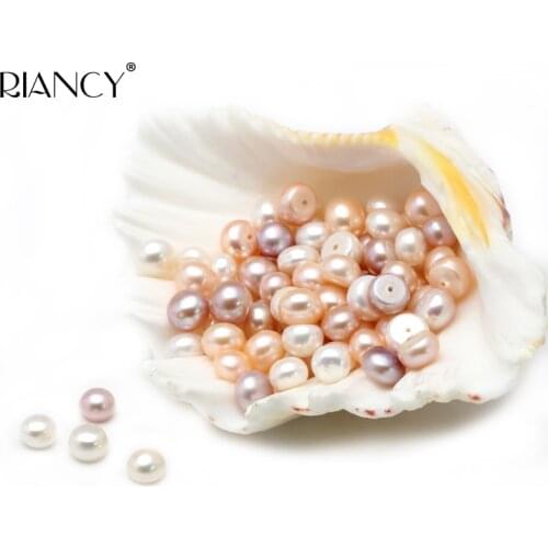 66 Pieces Natural Freshwater Pearl DIY naked pearl disperse seeds. semiround shape pearl Three colors can be selected