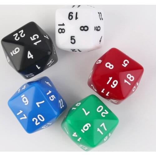 8pcs/lot 22MM D24 24 sides dices Solid-Color Plastic Poker Cubes d24 Dice board games