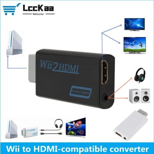 Wii to HDMI-compatible Converter Adapter Wii2HDMI-compatible Converter Full HD 1080P 3.5mm Audio for PC HDTV Monitor Display