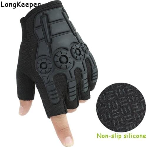 Army Military Tactical Half Finger Gloves Mens Protective Airsoft Bicycle Shooting Driving Mittens Male Camouflage Car Gloves