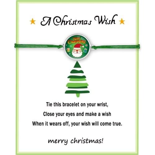 Christmas Tree Stocking Socks Santa Claus Snowflake Snowman Jingle Bells Stars Charm Bracelets for Women Christmas Gift