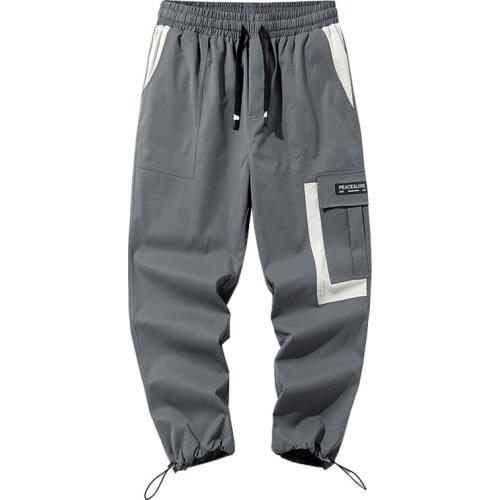 2021 Streetwear Pants Joggers Cargo For Men Casual Hip Hop Muti Pockets Male Trousers Sweatpants Ribbons Pants