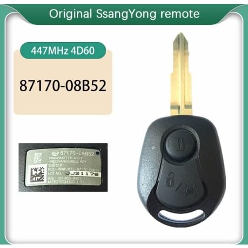 CN096013 Original SsangYong Remote Key Frequency 447MHz 4D60 Chip 40 Bit Part No 87170-08B52