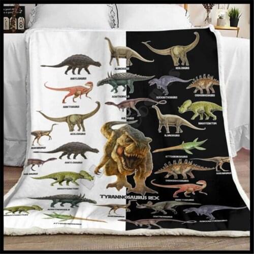 Love Dinosaur Blanket printed fleece blanket Beds Hiking Picnic Thick Quilt Fashionable Bedspread Sherpa Throw Blanket 03