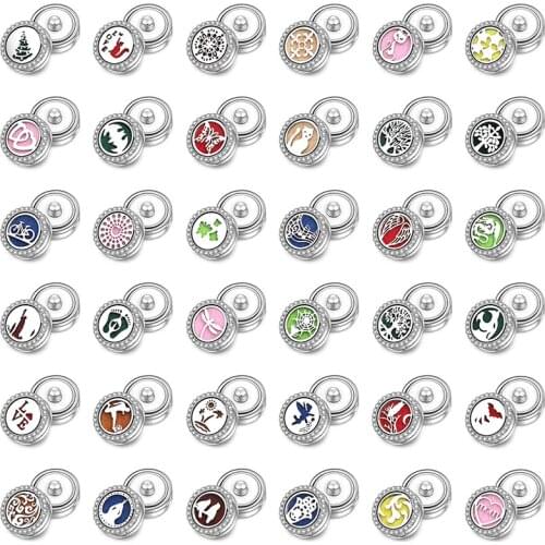 Exquisite Aromatherapy Snap Buttons Magnetic Perfume Locket Stainless Steel Essential Oil Diffuser Snap Button Bracelet Jewelry
