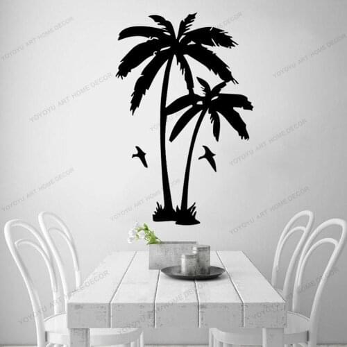 Coconut Tree Palm TreesPlant Sea Wall Sticker For Living Room Removable Vinyl Wall Decals For Nursery Room Decoration CX598