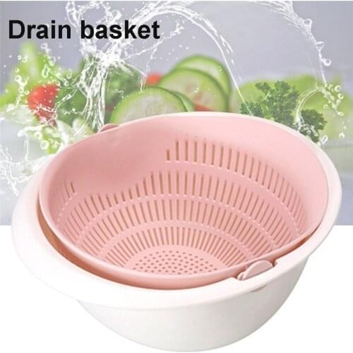 Kitchen Drain Basket Bowl Washing Colander Baskets Kitchen Strainer Noodles Vegetables Fruit Double Drain Storage Basket New