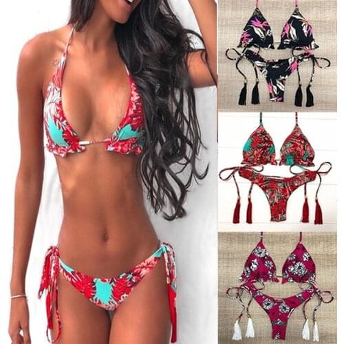 High Waist Swimwear 2021 New Print Bikinis Women Swimsuit Vintage Retro Bathing Suit Halter Biquini Maillot De Bain Femme