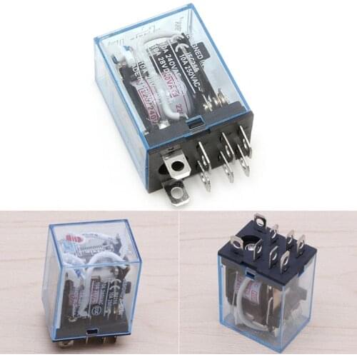 LY2NJ AC 220V Coil 10A 240V Power Relay DPDT Led Lamp 1Pc