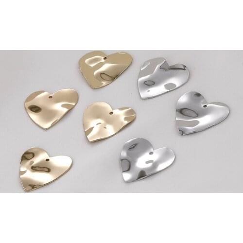 Minimum order 40pcs/lot handmade geometry hearts shape copper charms diy jewelry earring pendant accessory