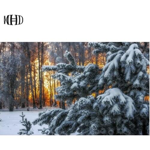 MHD New 3d diy Diamond Painting Winter Scenery Mosaic Sticker Full & Square 5D Diamond Cross Stitch Needlework Snow Tree Pattern