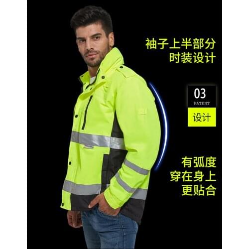 Can customize logo from 5pcs; high visibility reflective safety raincoat; reflective jacket; waterproof safety traffic jacket 41