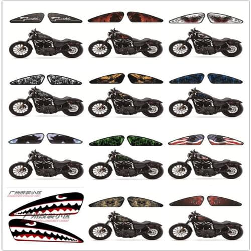 Motorcycle Fuel Tank Decals Stickers For Sporters XL 883 1200 X/V/R/N/L/C XR1200 48 72 IRON Smoke Skull Graphics